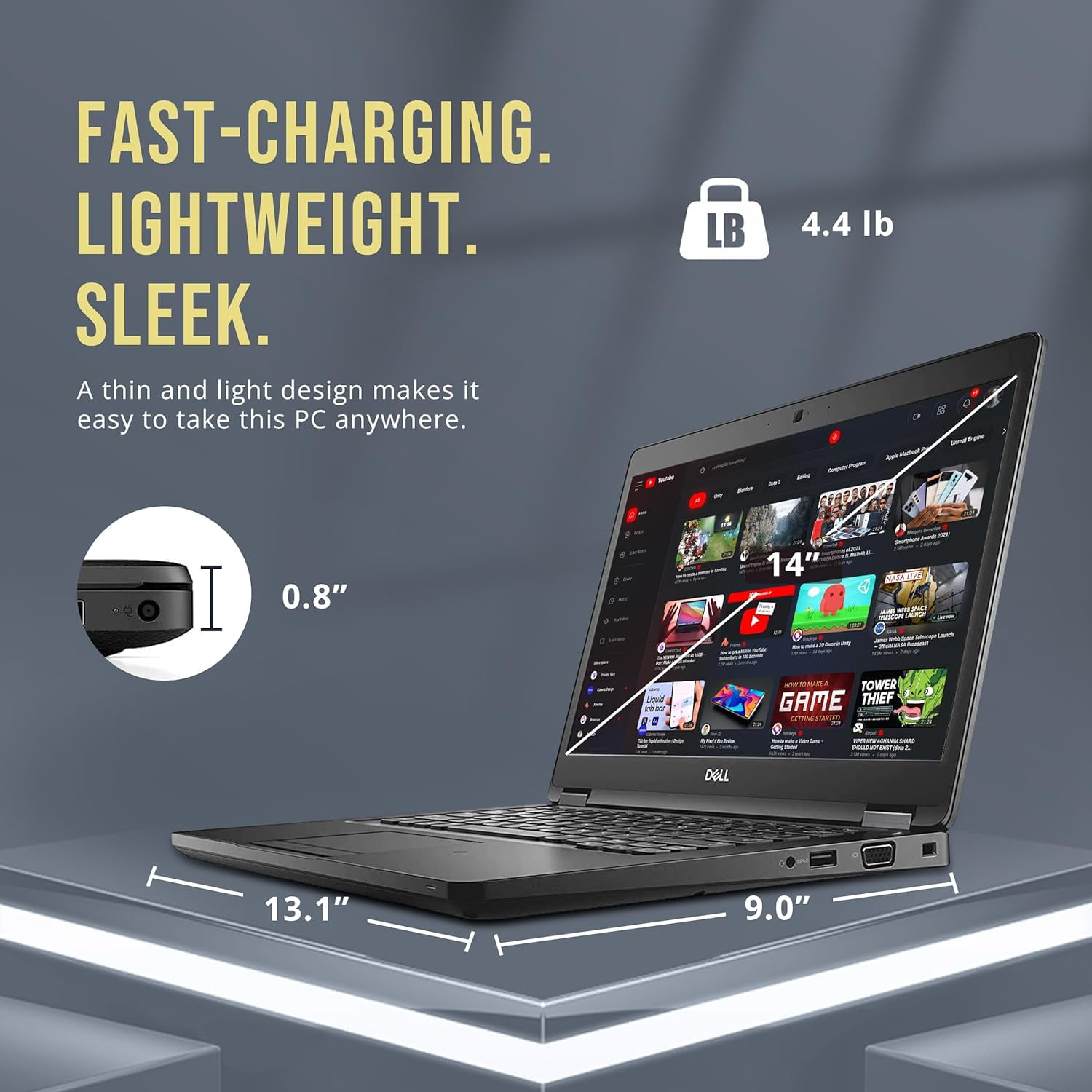 Restored Dell Latitude 5490 14" FHD Business Laptop, Intel i5-8350U Quad Processor, 16GB RAM, 512GB PCIe SSD, ‎Intel UHD Graphics, Backlit Keyboard, HD Webcam, Windows 11 Pro, Black (Refurbished)