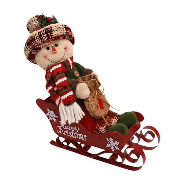 veasfak Christmas Statue Tabletop Crafts Decoration Gift Sculpture for Housewarming Desk Snowman