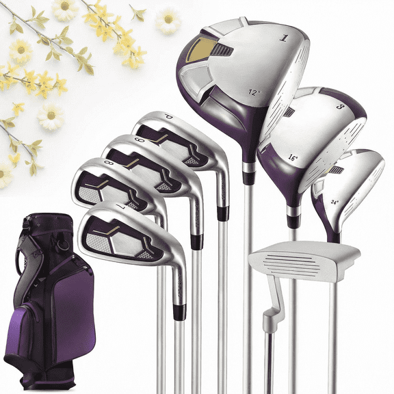 Naipo Complete Golf Clubs Package 8 Club Set for Men Woman Right Handed True Temper Steel Shafts Putter Stand Bag and 3 H C Bonus Head