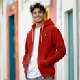 thumbnail image 4 of Dalix Lightning Bolt Glow in the Dark Embroidered Zip Hoodie Fleece Long Sleeve Pocket Warm Soft Mens in Red 3XL XXX-Large, 4 of 5