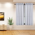 thumbnail image 2 of 2 Pcs Semi Kitchen Small Curtain, Faux Linen Textured Sheer Voile Tier Curtain, 2 of 9