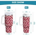 thumbnail image 3 of Christmas Snowflake Pink Insulated Tumblers Red Candy Cane Reusable Stainless Steel Tumbler 30 oz Cup Coffee Travel Mug Water Bottle with Handle & Flip Straw for Home Office Car, 3 of 6
