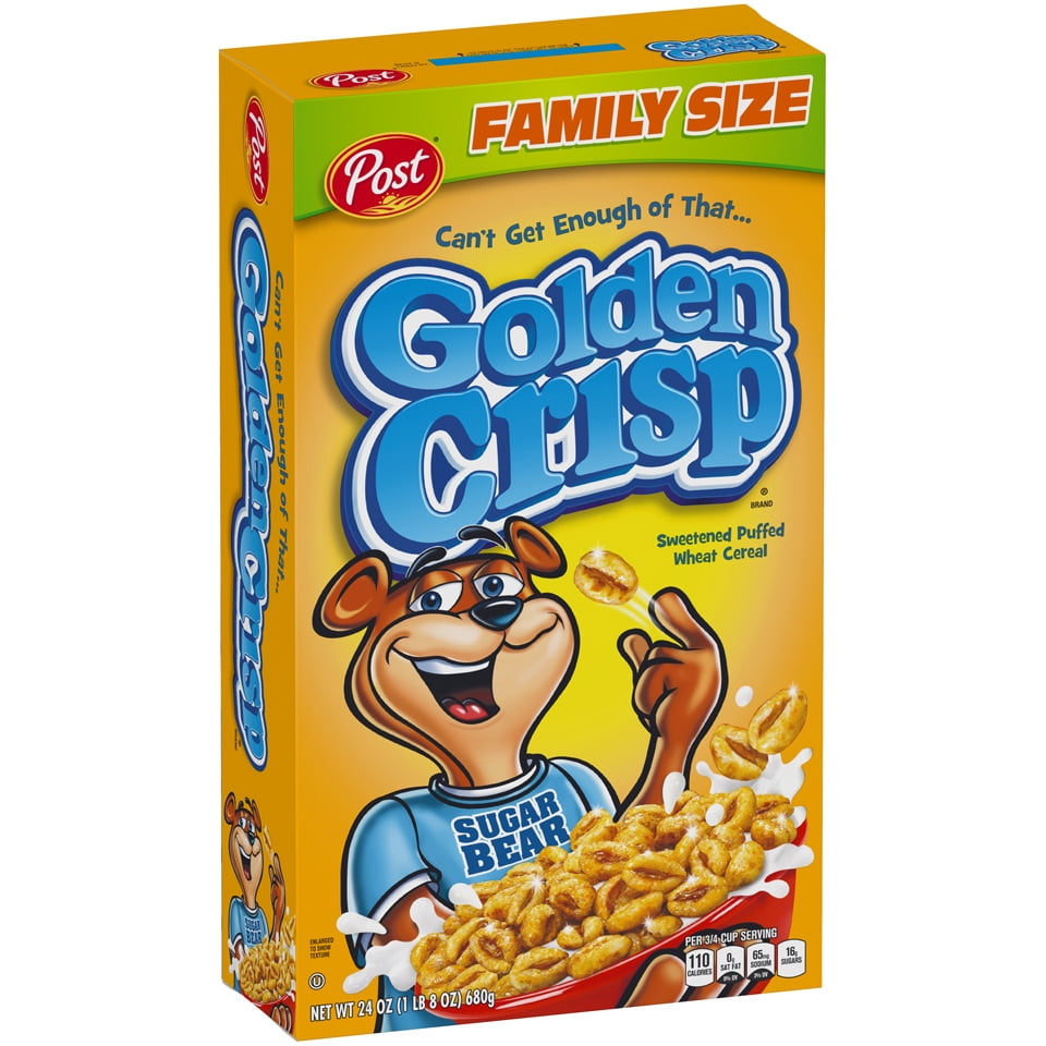 Post, Golden Crisp Wheat Breakfast Cereal, Family Size, 24 oz