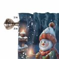 thumbnail image 5 of Christmas Snowman Kitchen Curtains and Valances Set, Gnome on Blue Snowy Night Rod Pocket Window Valance 18 Inch Window Curtain Panels for Living Room Bedroom Laundry, 27.5x24in, 3 Pieces, 5 of 7