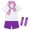 2-Purple, variant on Cheerleader Outfit for Girls Stage Show Kindergarten Graduation Short Sleeve T-Shirt and Elastic Skirt Graduation Photography Outfit Party Dress up 3T