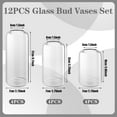 thumbnail image 2 of Bocaoying 12 Pack Glass Bud Vase, Small Flower Bud Vase Bulk, Clear Vases for Flower, Decor Centerpiece for Bathroom, Decorative Vases for House Warming, Valentines' Day, Mother's Day, 2 of 7
