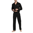 thumbnail image 4 of EA'S SECRET Mens Pajamas Set 100% Cotton Sleepwear Button Down Pajamas for Men Long Sleeve Lounge Pjs with Pockets & Fly(Black,L), 4 of 8