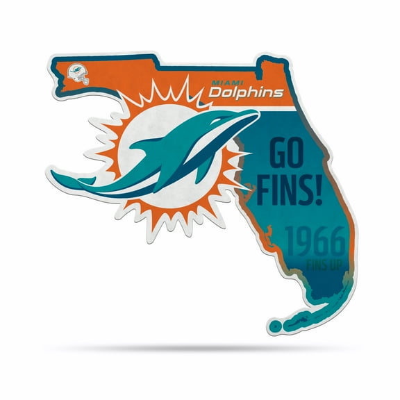 DOLPHINS 18" STATE SHAPE PENNANT