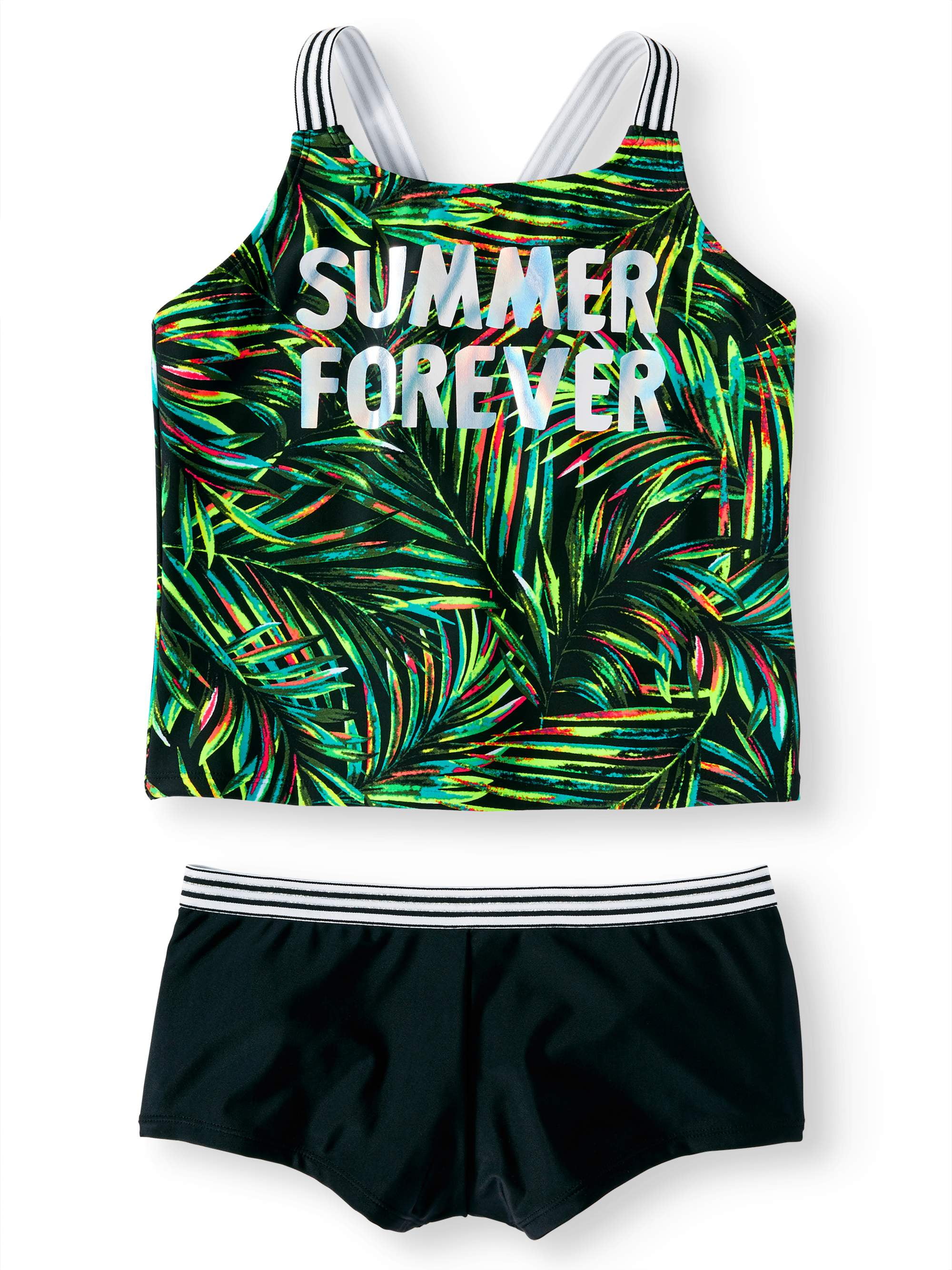 iEFiEL Kids Girls Two Pieces Halter Geometric Tankini Sets Swimwear Swimsuit Summer Beachwear Swimming Costume