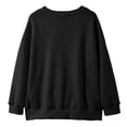 thumbnail image 5 of Goindgs Sweatshirts for Girls Tops Trendy Fashion Crew Neck Solid Color Hoodless Oversize Drop Shoulder with Side Slit Pullover Shirt Preppy Tween Girl Cute Black-5-6 T, 5 of 5