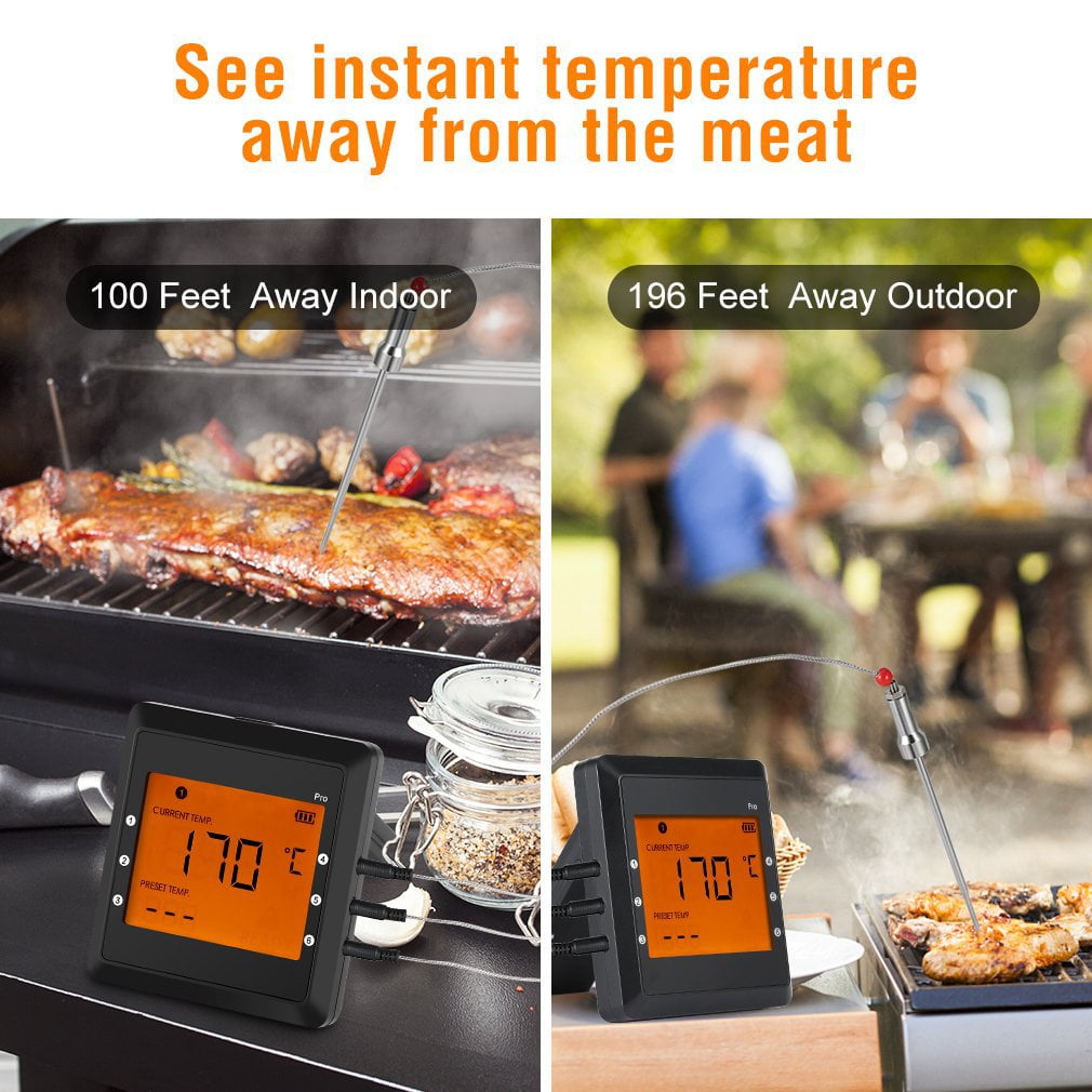 Wireless BBQ Meat Thermometer for Grilling Smoker Oven Kitchen Turkey