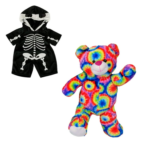 Rainbows the Bear Plush Toy - 8-Inch Halloween Costume in Colorful Spooky Skeleton Morph Suit - Perfect for Trick-or-Treating and Holiday Gifts for Kids