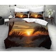 thumbnail image 2 of 3D Sunset Sky Sea Palm Funda nórdica Set Ropa de cama Set Funda nórdica Fundas de almohada 295, 2 of 3