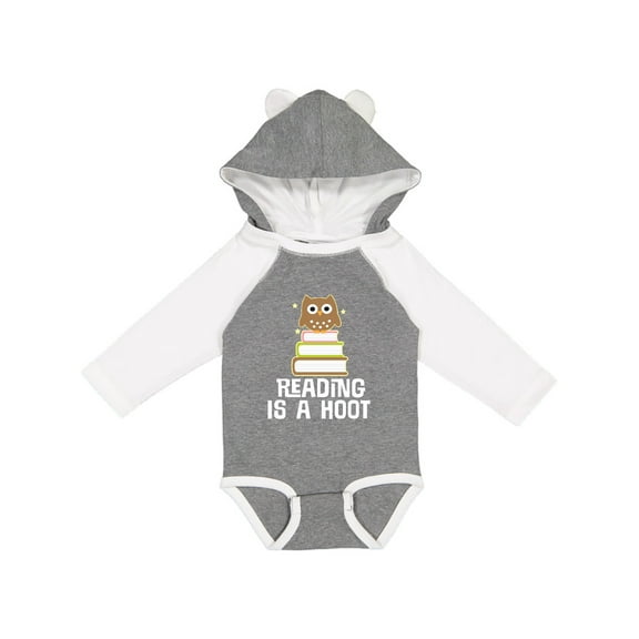 Inktastic Reading Is A Hoot Librarian Gift Girls Long Sleeve Baby Bodysuit