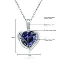 thumbnail image 4 of Gem Stone King 925 Sterling Silver Blue Iolite and White Moissanite Heart Shape Pendant Necklace for Women (1.27 Cttw, Heart 8MM, Gemstone Birthstone, with 18 inch Chain), 4 of 5