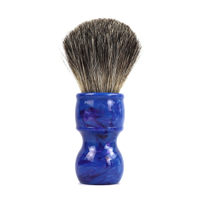 Graflsoa Men's Light Blue Shaving Brush with Soft Badger Hair for Rich Lather, Compact Design (11.8cm)