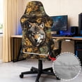 thumbnail image 4 of SCRAWLGOD Camo Hunting Forest Wolf Print 4 Pieces Gaming Chair Covers for Cats Breathable Rotating Gaming Chair Protector Computer Chair Seat Slipcovers with Armrest Covers, 4 of 7