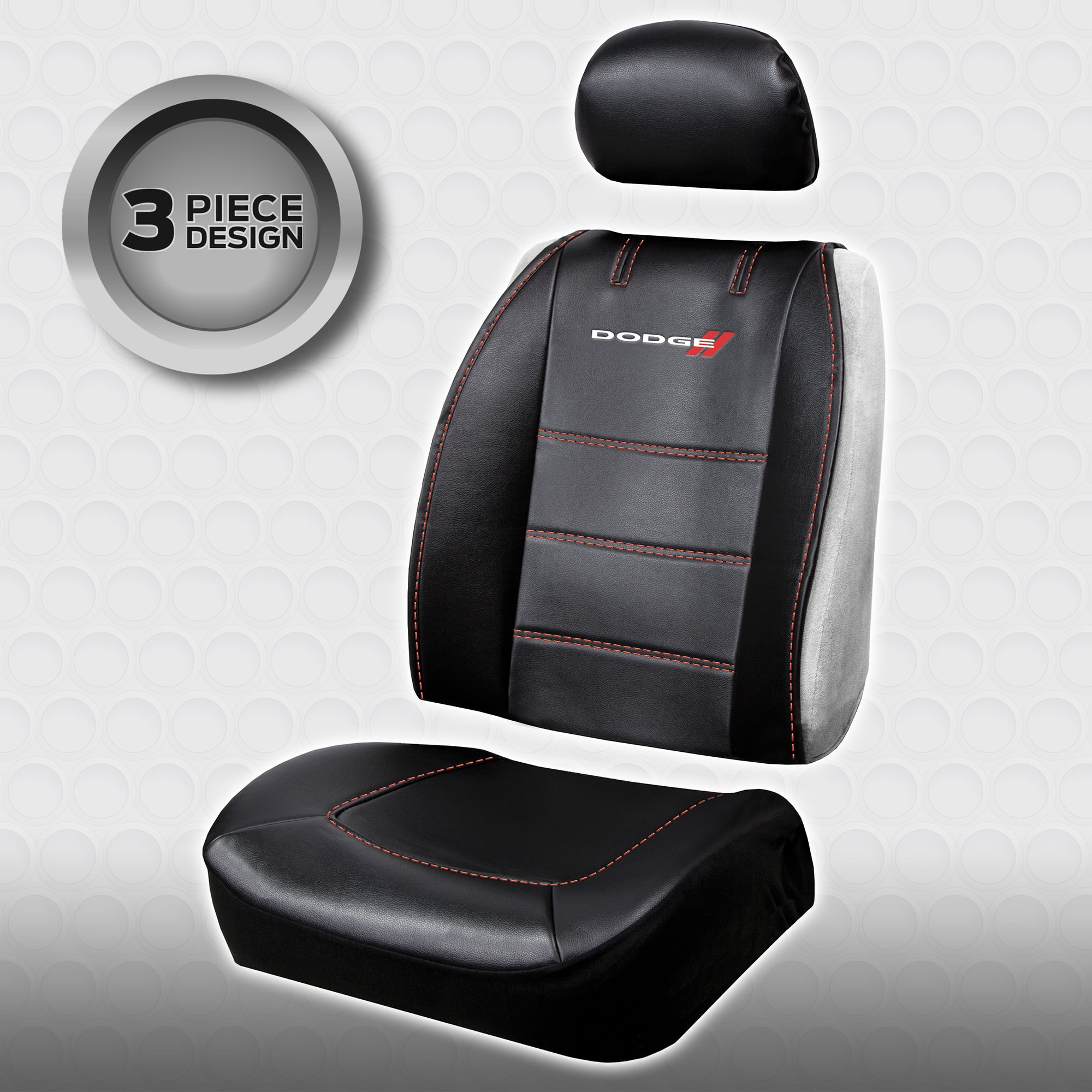Plasticolor Dodge Deluxe Black Vinyl Universal Fit Automotive Seat Cover, 1 Pack