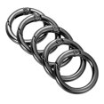 thumbnail image 1 of GFDYREE 28x20x4mm Spring Gate O Rings, 5 Pack Round Snap Clip Zinc Alloy for Keyrings Buckle, Black, 1 of 5