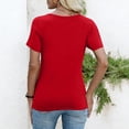 thumbnail image 3 of GUACER Short Sleeve Shirts for Women Casual Round Neck Solid Relaxed Fit Blouses Summer Basic Tops, 3 of 6