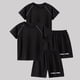 thumbnail image 3 of Odeerbi Conjunto Deportivo de Niños de 2 Paquetes Con Rayas Reflectantes, Trajes Deportivos de Secado Rápido Transpirable, Conjunto de Pantalones Cortos de Camiseta de 2 Piezas, 5-12 Años, 3 of 8