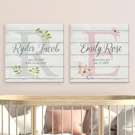 Personalized Baby Canvas - Personalized Elegant Baby Name Canvas - Available in 2 Patters and 2 Sizes
