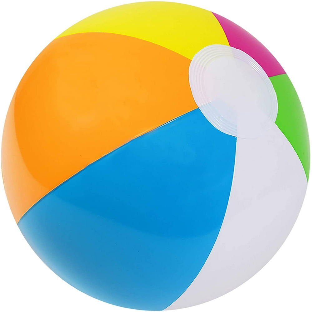 ToyX 12 Inflatable Neon, Rainbow Beach Ball, 12Pack; Pool Toys; Beach