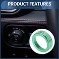 thumbnail image 3 of Unique Bargains Headlight Fog Light Control Switch Knob Cover Interior Trim for Dodge for RAM 18-22 Aluminum Alloy Green, 3 of 6
