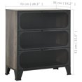 thumbnail image 4 of vidaXL Armoire de Rangement Grise 72x36x82 cm Métal et MDF, 4 of 5