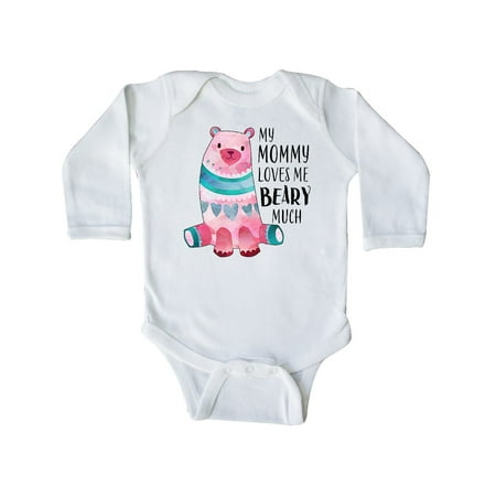 

Inktastic My Mommy Loves Me Beary Much with Cute Bear Gift Baby Boy or Baby Girl Long Sleeve Bodysuit