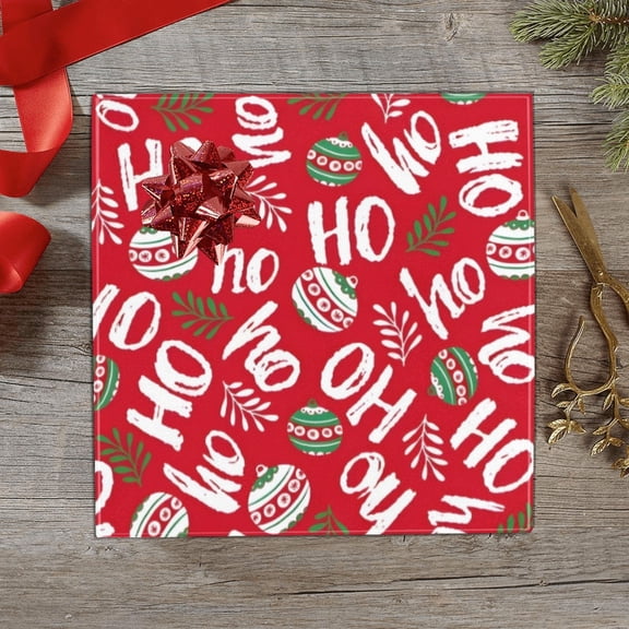 Christmas Wrapping Paper | Premium Holiday Gift Wrap | Red Hohoho 58" x 23" (1–5 Rolls) - 1 Roll