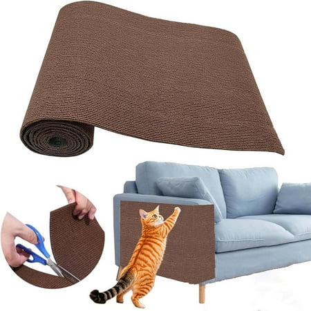 Self-Adhesive Cat Scratching Mat Cat Scratch Furniture Protector Durable Couch Protector from Cat Claws DIY Furniture Protector Sticky Cat Scratch Wall Mat No Residue Safe for Cats 39.9 X23.6