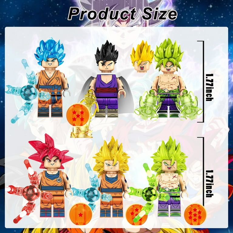 8pcs/set Dragon Ball Z Son Goku Building Blocks Mini Anime Cartoon Action  Toy Figure Assemble Bricks Toys For Children Gifts