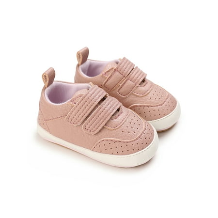 

Eloshman Infant Moccasin Shoe Soft Sole Flats First Walker Crib Shoes Walking Lightweight Prewalker Sneakers Breathable Pink 5C