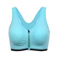 thumbnail image 6 of SAYFUT Women's Seamless Zipfront Padded Cups Mesh Racerback Sports Bra Tops Tank High Impack Support for Gym Running Workout Yoga Fitness, 6 of 7