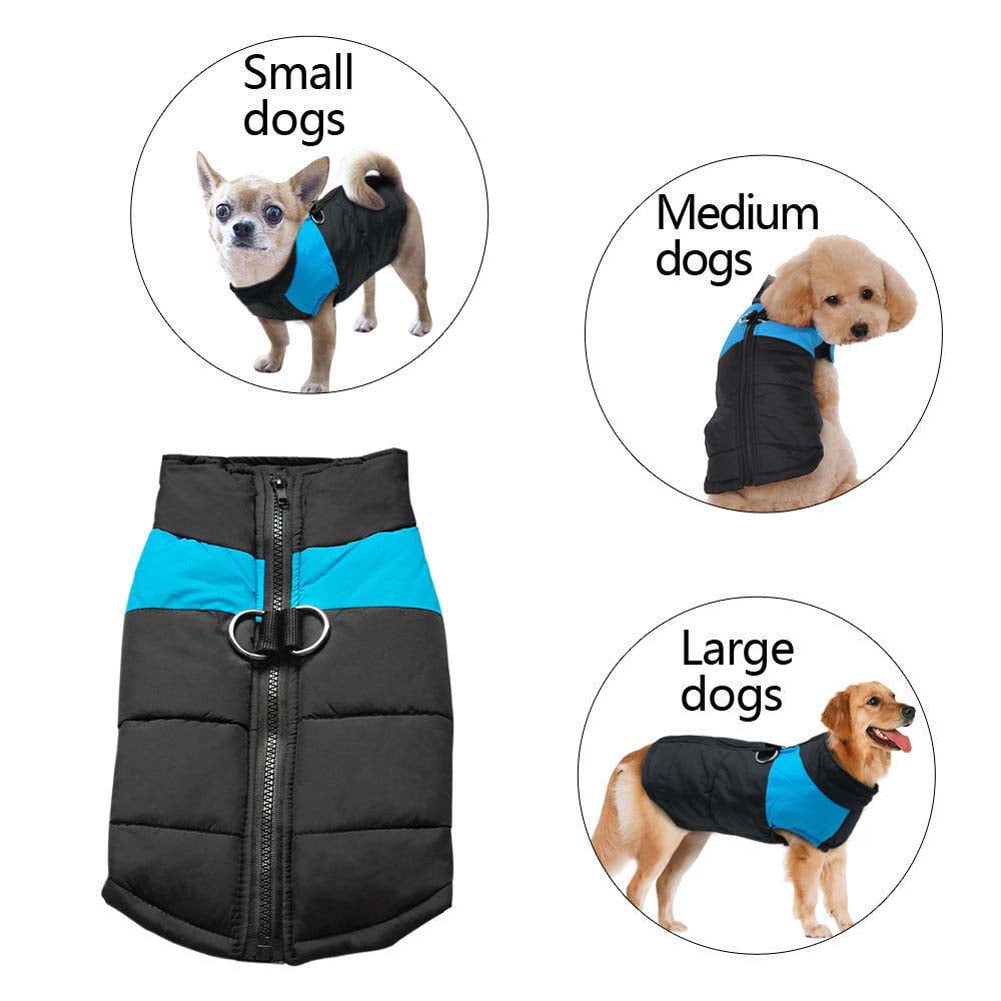 Kepooman Pet Winter Warm Vest Coats for Cold Weather, Dog Windproof Jacket Clothes for Small Medium Large Dogs, Blue, S Kepooman Pet Winter Warm Vest Coats for Cold Weather, Dog Windproof Jacket Clothes for Small Medium Large Dogs, Blue, S