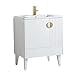 thumbnail image 3 of Fine Fixtures Venezian Collection - 30" Single White Bathroom Vanity, Brass Handles., 3 of 4