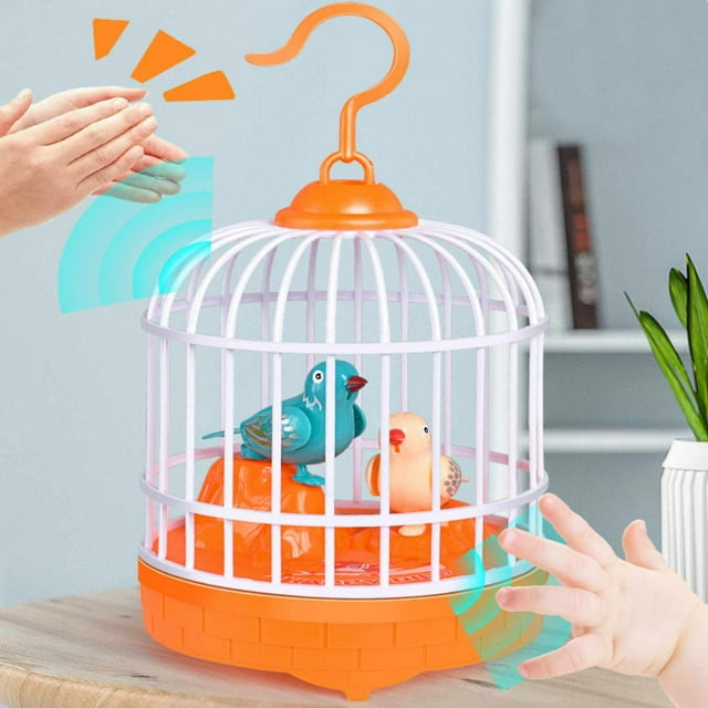 Electric Voice Activated Bright Cute Little Birdcage Light Simulation Call Childrens Educational Toys