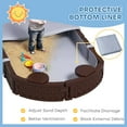 thumbnail image 6 of Dranite Kid's Sandbox with Cover, 4 Corner Seats, Bottom Liner, 71"x42"x9", Dark Brown, 6 of 10
