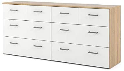 White for sale online Tvilum Austin 7007349 8-Drawer Dresser