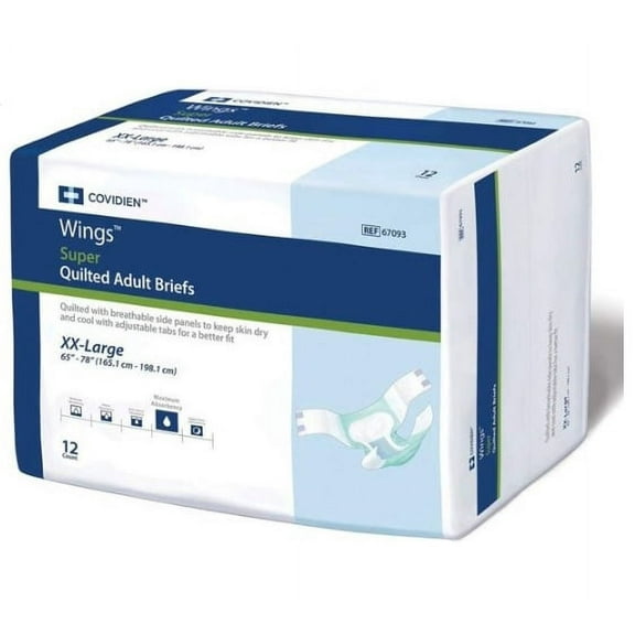 Wings Adult Brief, 2X-Large, Maximum Absorbency (12 Count)