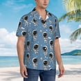 thumbnail image 3 of Pofeuu Cute Cartoon Astronaut Print Hawaiian Shirt for Men Sleeves Casual Button Down Summer Beach Dress Shirts T-Shirts,XX-Large, 3 of 7