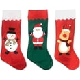 thumbnail image 5 of Happy Holidays 36in Jumbo Felt Christmas Stockings in Snowman, Reindeer, Santa - Set of 3, 5 of 5