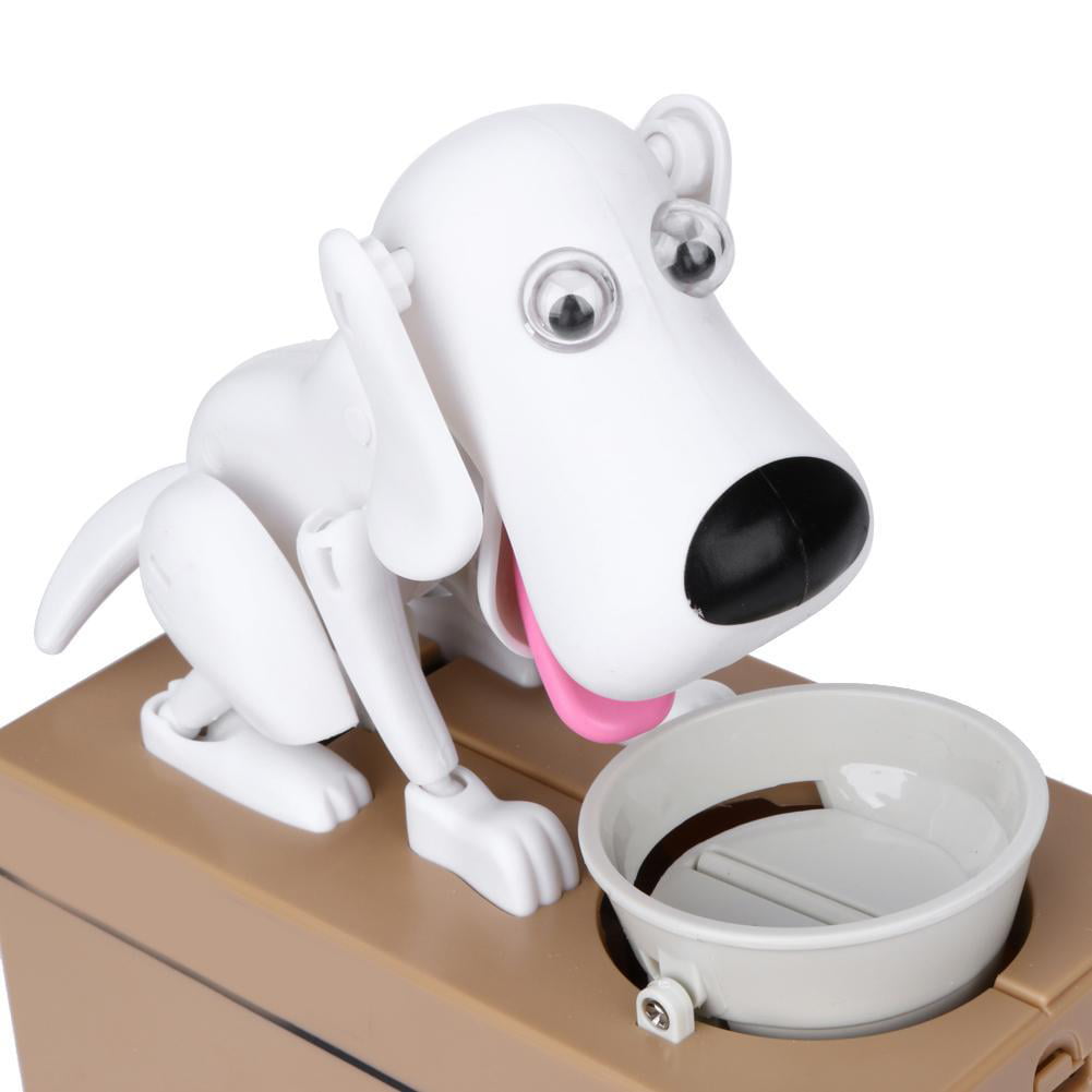 Piggy Bank Hungry Eating Cute Dog Coin Money Saving Box Choken Robotic-Mec Gift 