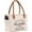 White, variant on Sel De Mer White 13 inch Canvas & Cowhide Tote/ Hobo Bags- Upcycled Radiant Leather Hand Bag