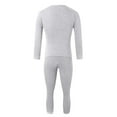 thumbnail image 3 of Mens Pajama Sets Autumn And Winter Thermal Underwear solid color Round Neck Long Sleeve tops with Pants Casual Thickened Two Piece Set Sleepwear Daily-Wear,Gray,M, 3 of 5