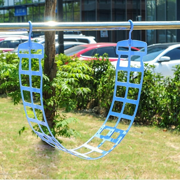 OUNONA Blue Plastic Cushion Drying Rack for Home Use Convenient Storage Adjustable Design 23.5 x 15.5 x 6.5 Inches