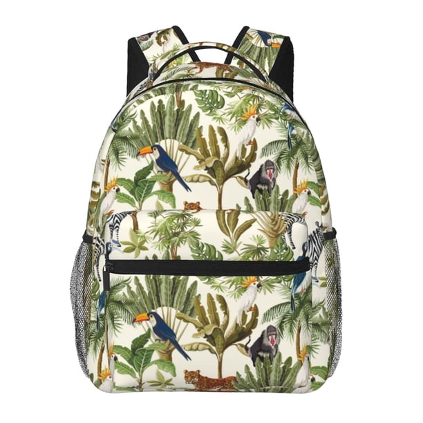Easygdp Jungle Animals Mochila Ergonómica Versátil para Laptop - Múltiples Bolsillos, Correas Ajustables, Unisex para Escuela, Viajes y Actividades al Aire Libre-One Size