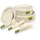 thumbnail image 1 of Juego de platos de papel desechables BSDPREF, 250 piezas, compostables, 1 of 9