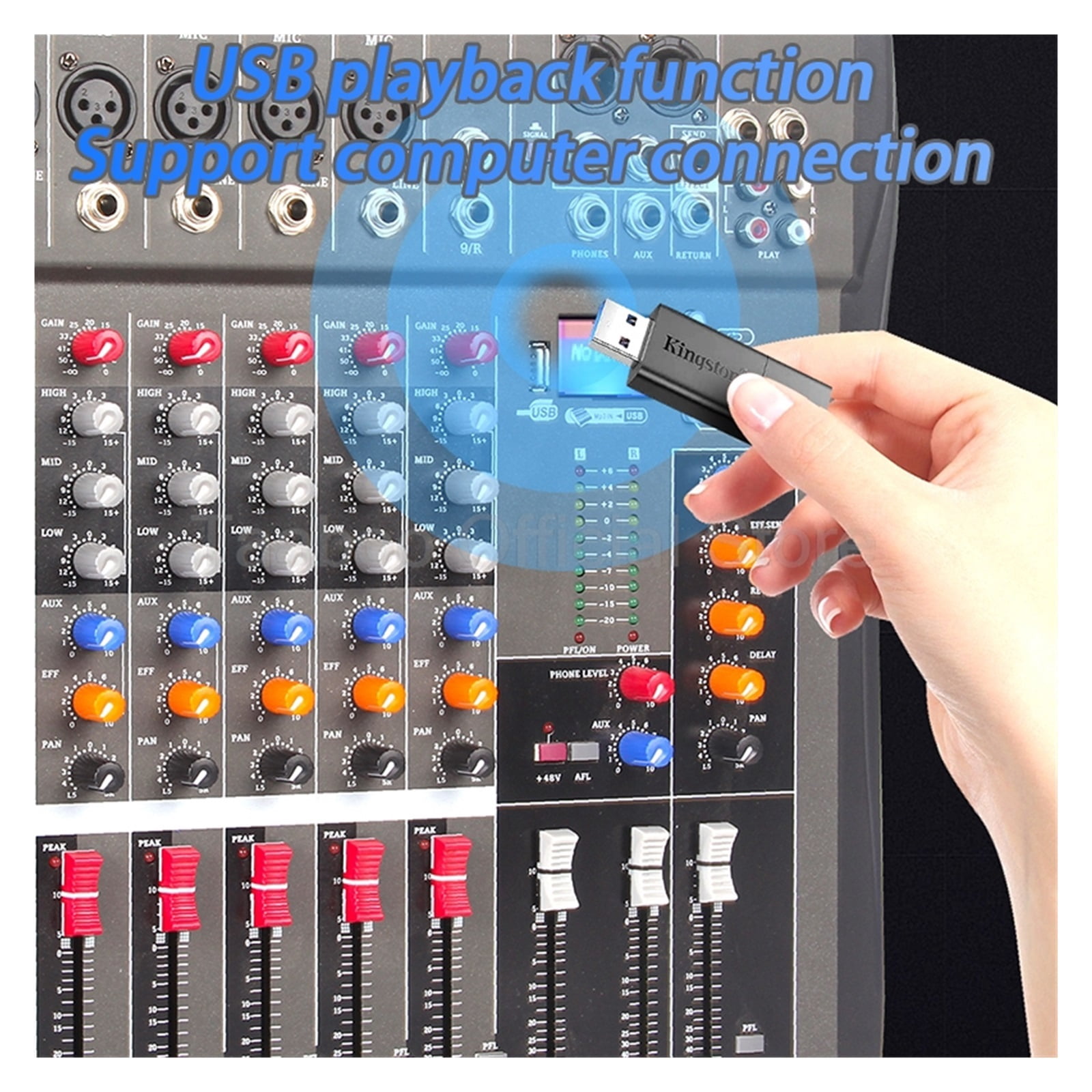 8/12-Channel Mixer Professional Sound Mixing Console Support Bluetooth USB 48V Power Interface for Bar DJ Party ,Easy to Operate